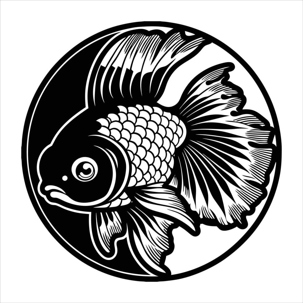 Beautiful Gold fish vector