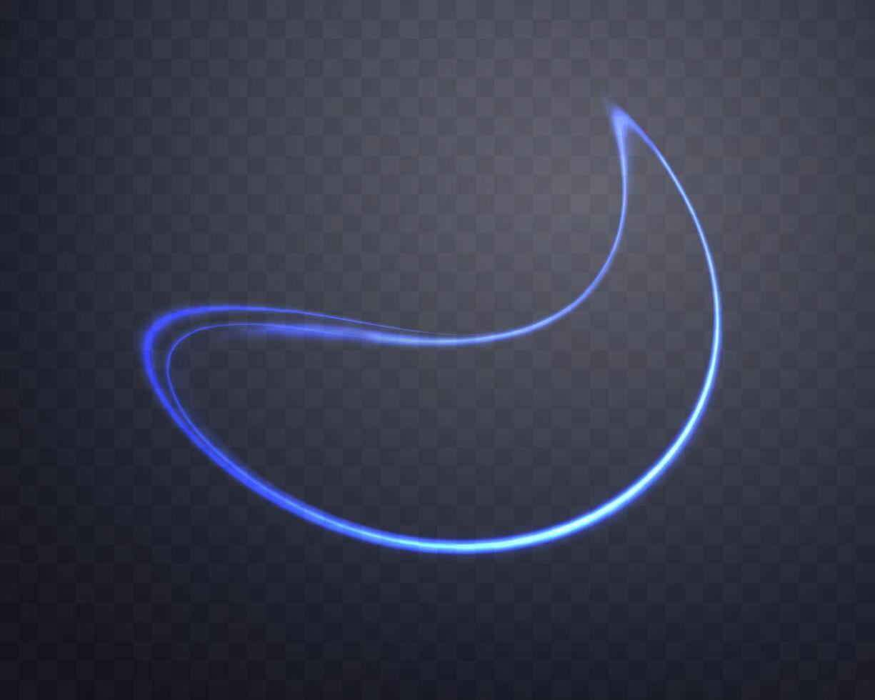 Blue magic ring with glowing. Neon energy flare halo ring. Abstract light effect vector