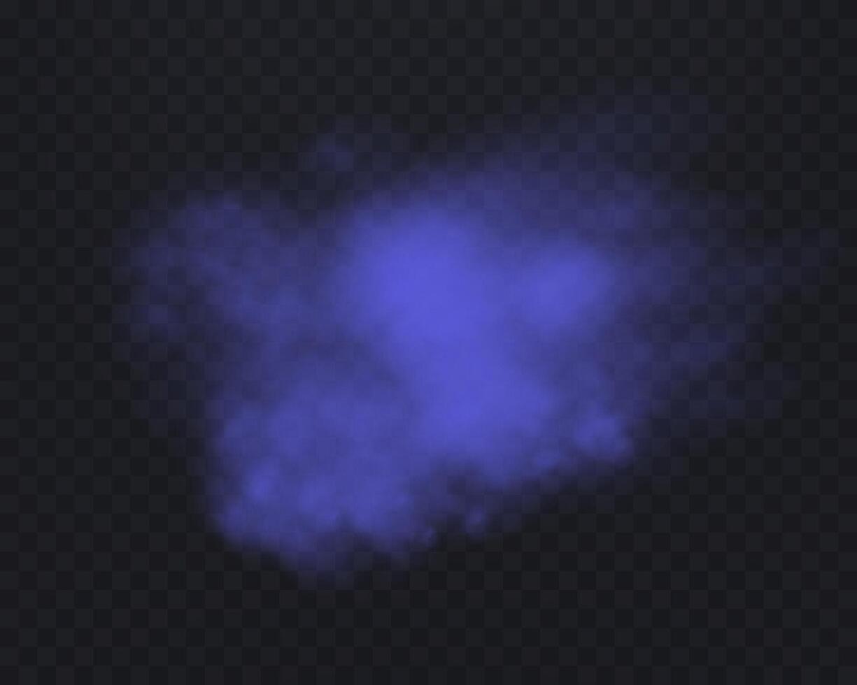 Realistic blue smoke or haze, vapor vector