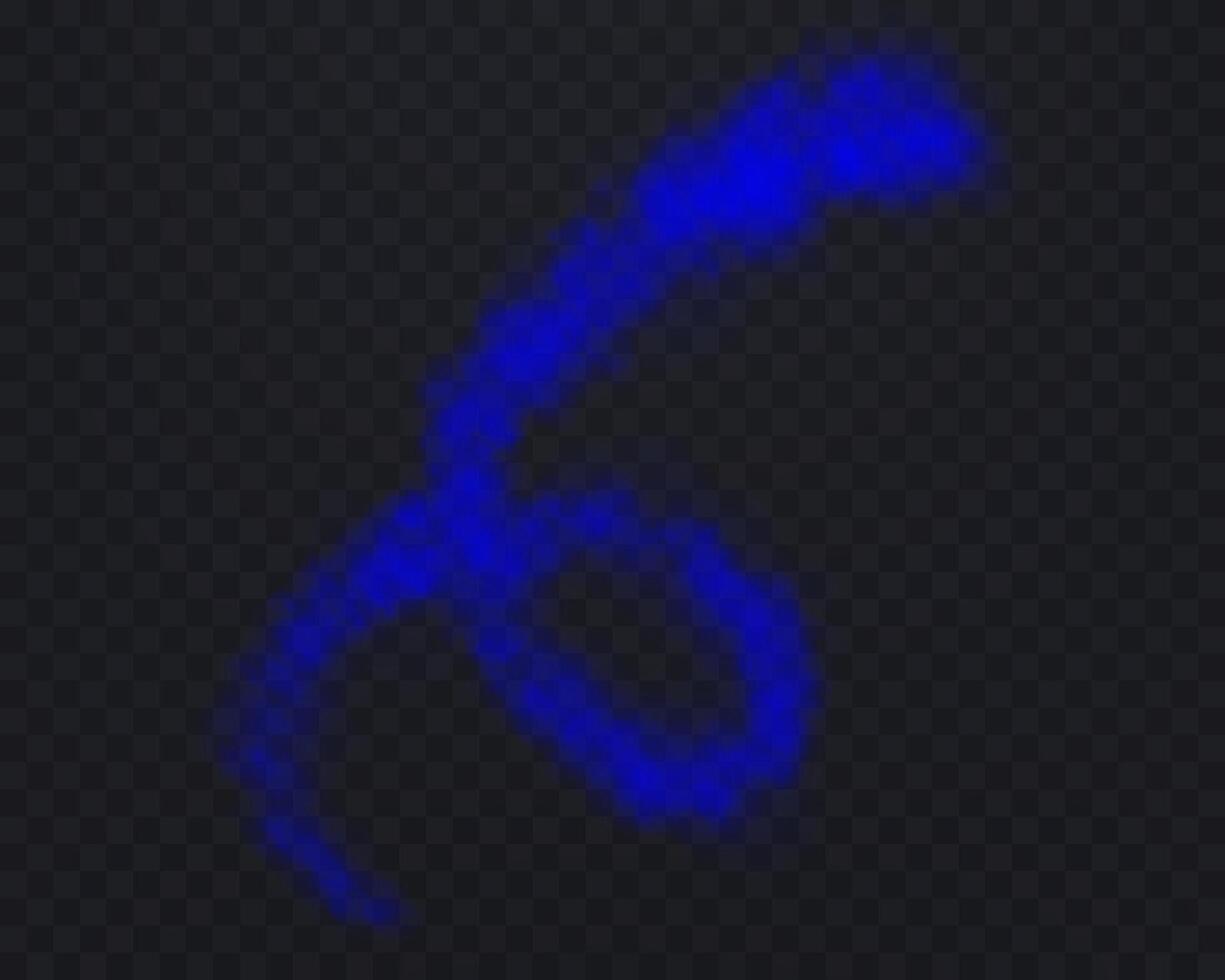 Realistic blue smoke spiral or haze, fog, vapor, smoke line left by flight vector