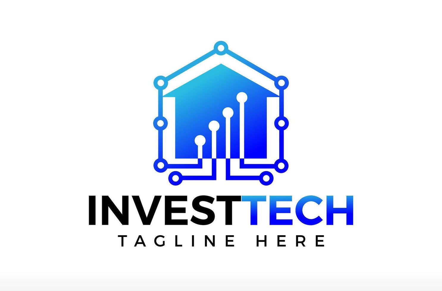 Financial technology logo, invest tech logo, real estate investment data technology logo, fintech logo, investment house, Real estate tech, artificial intelligence ai finance software chart graph icon vector