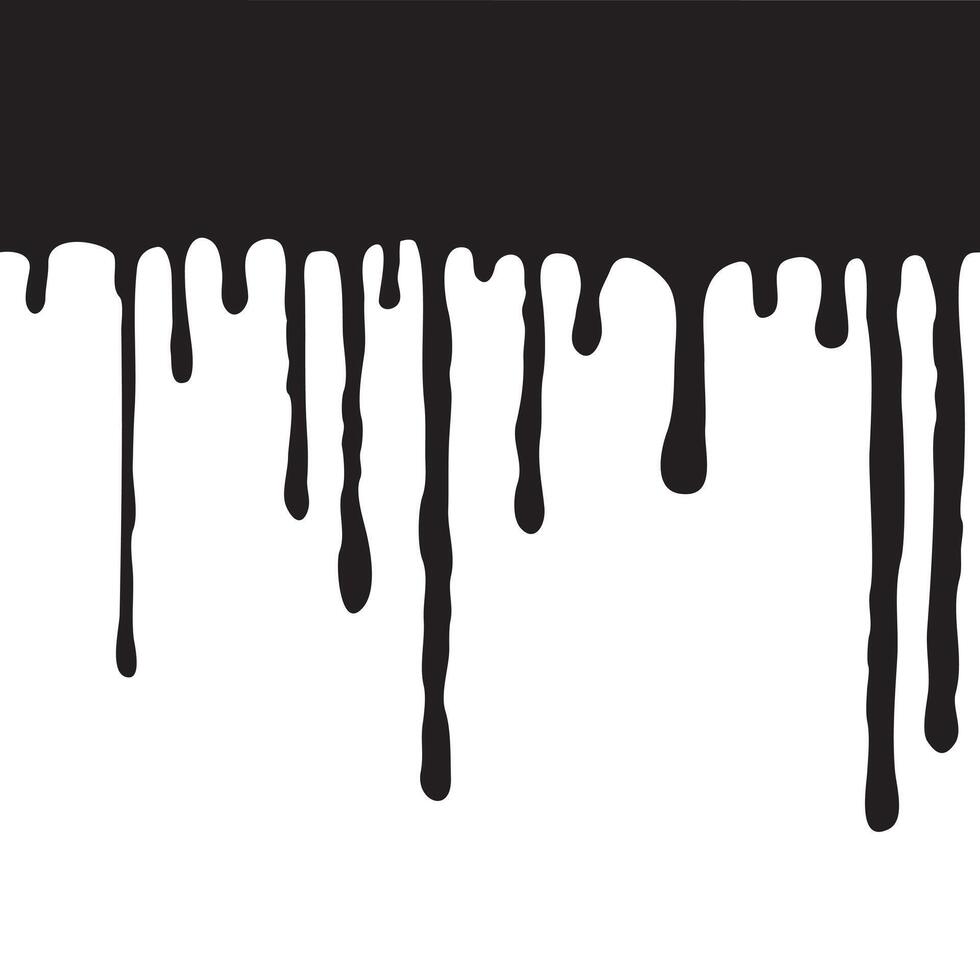 A border of a big black dripping seamless pattern vector