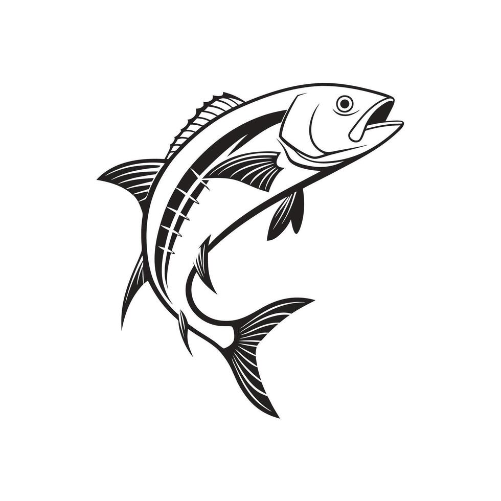 a fish jumping out of the water on a white background vector