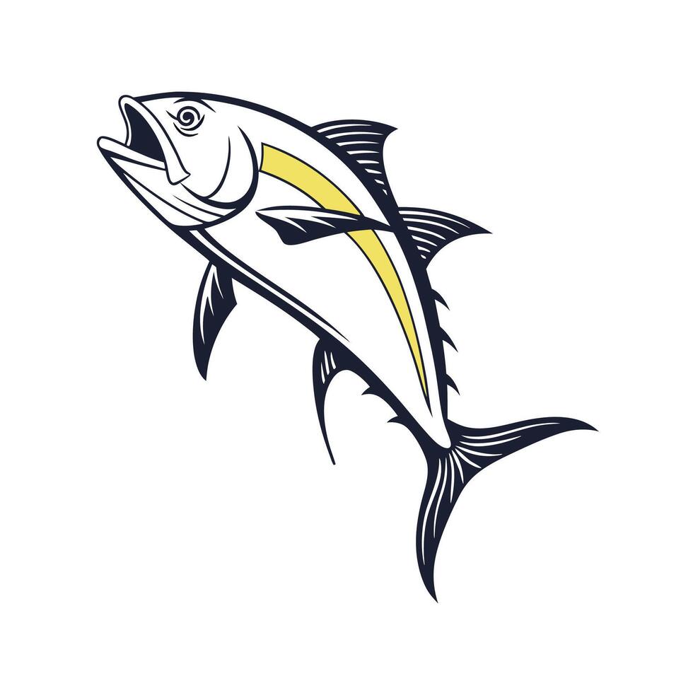 A Yellowtail Snapper fish with a yellow stripe vector