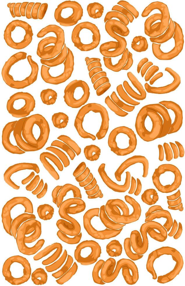 Illustration of delicious fried squid seafood on white vector