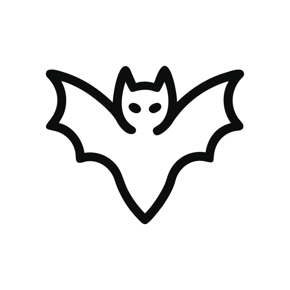 Black and white Halloween cat illustration in a cute, cartoon style with animal and wild design elements vector