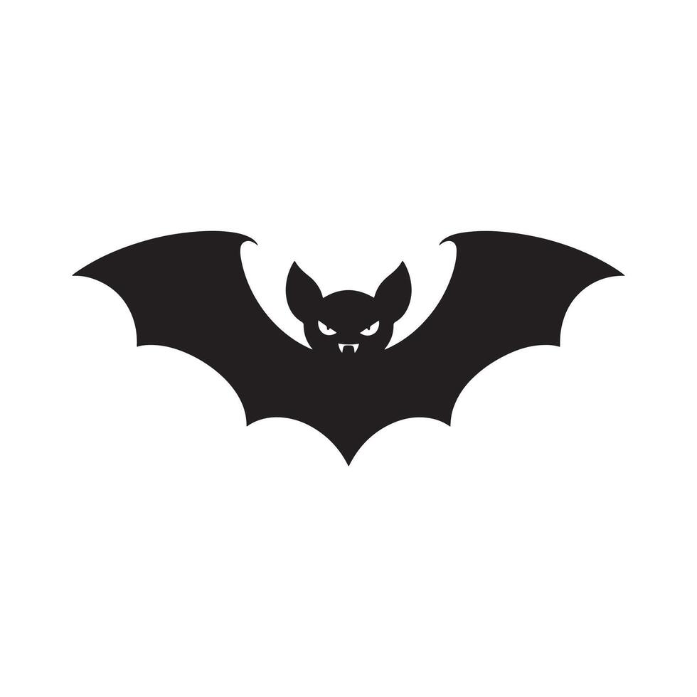 Halloween bat illustration with flying bats under a spooky moon in a dark night vector