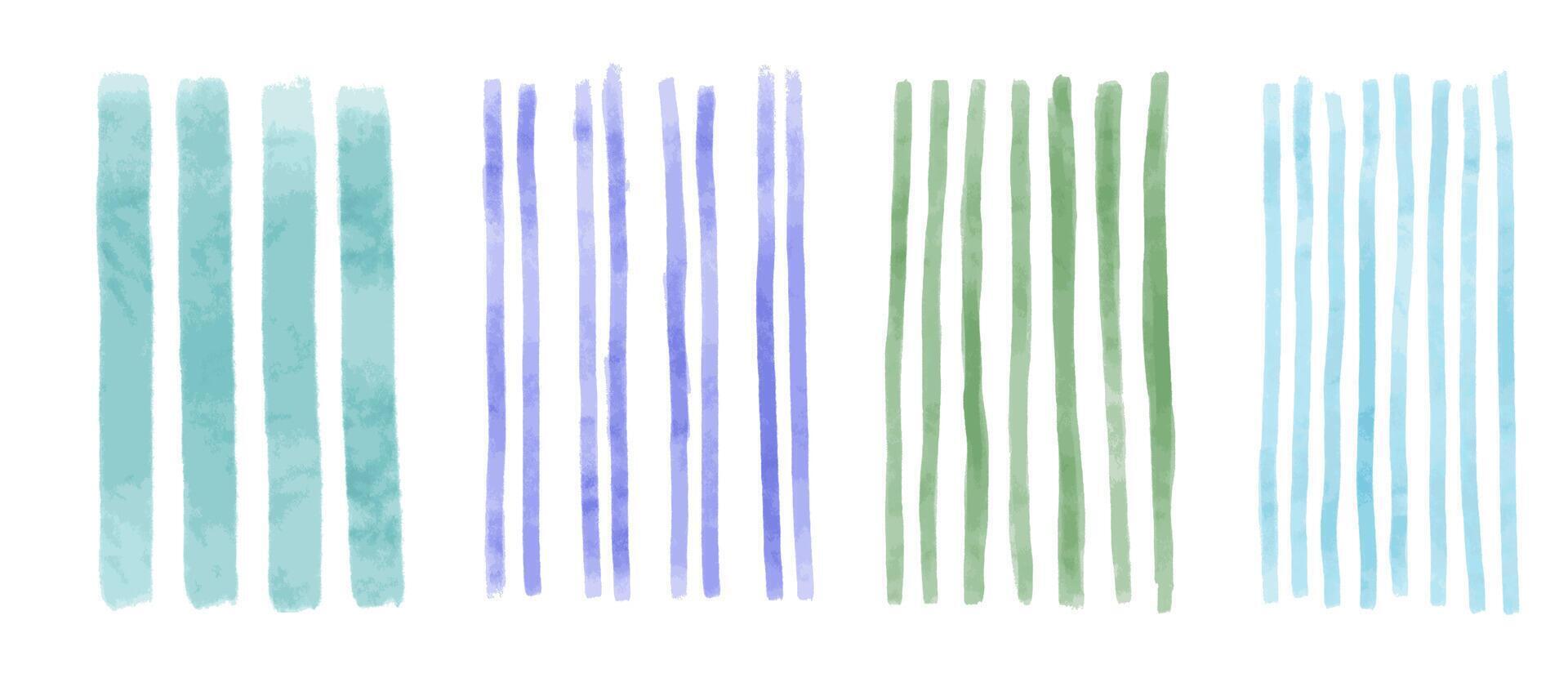 Drawing paint brush strokes. Color scheme vintage elements graphic design set. Hand drawn lines in vintage style vector