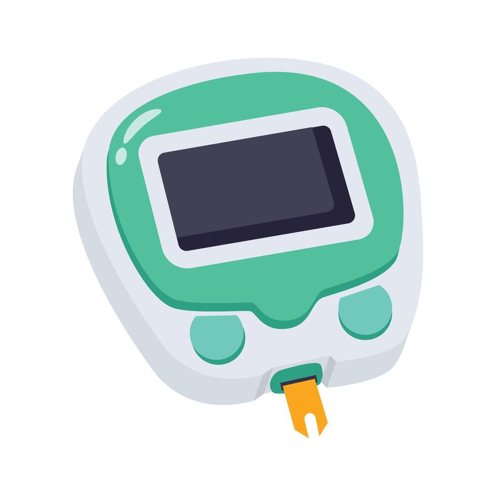 An amazing flat icon of portable glucometer in trendy design style vector