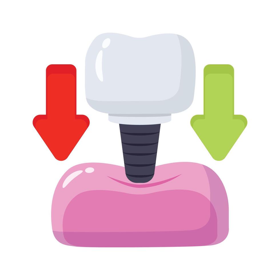 Take a look at this amazing icon of dental implant, ready to use vector