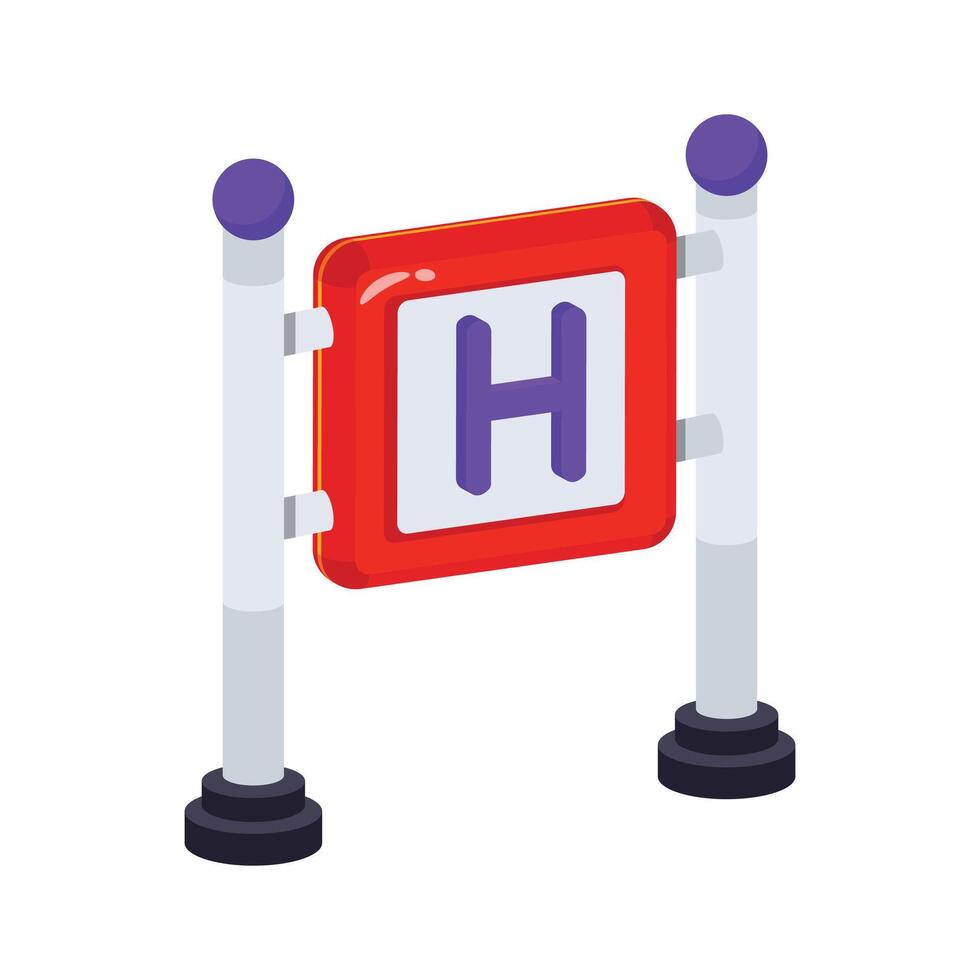 A signboard representing a hospital location or healthcare facility vector