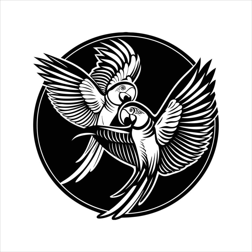 Shillouette bird and illustration vector