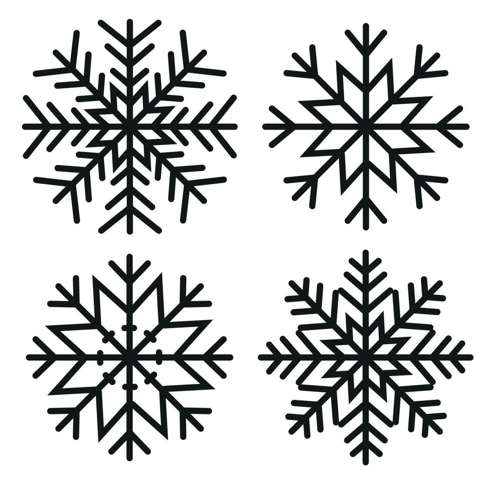 Set of snowflakes for designs, patterns, backgraund. vector