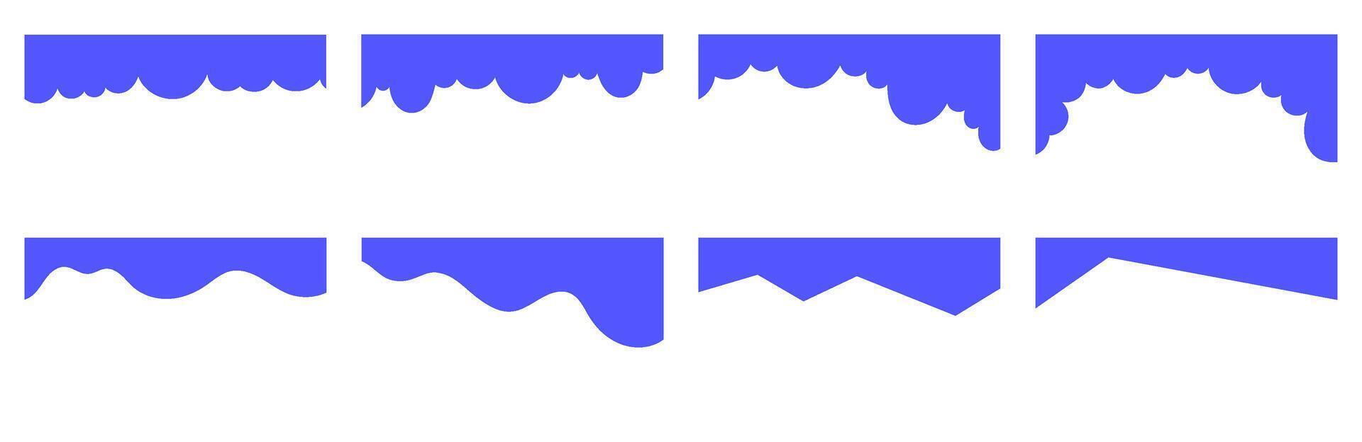 Blue Wave and Jagged Edge Shapes Set, Decorative Borders for Graphic Design, Website Elements, Invitations, and Craft Projects vector