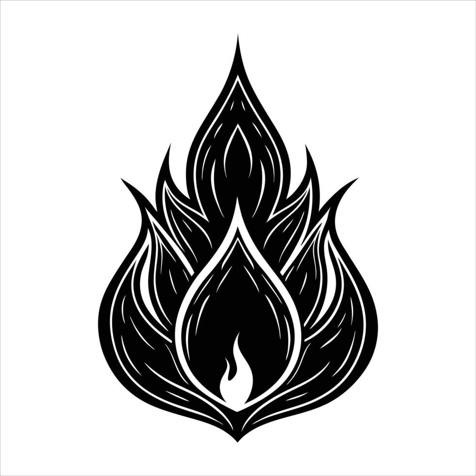 Glyph fire flame icon in flat style. vector