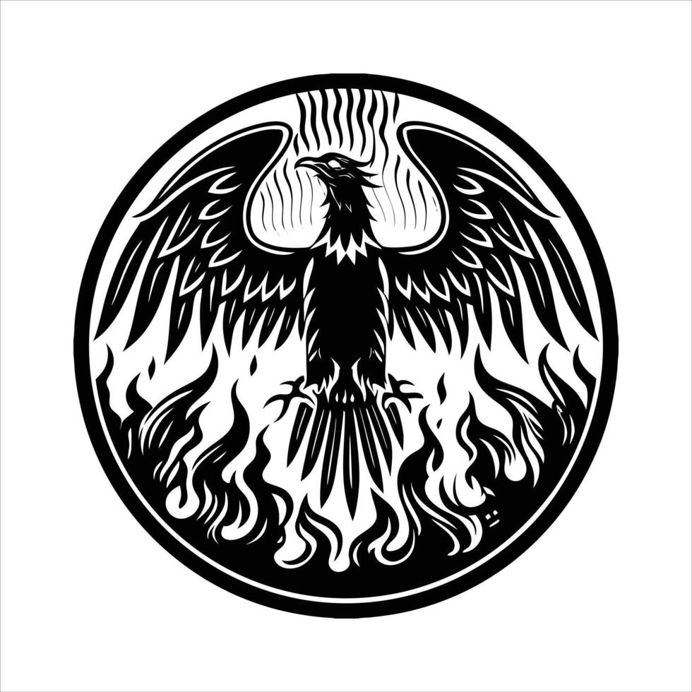 Flat design phoenix silhouette. vector