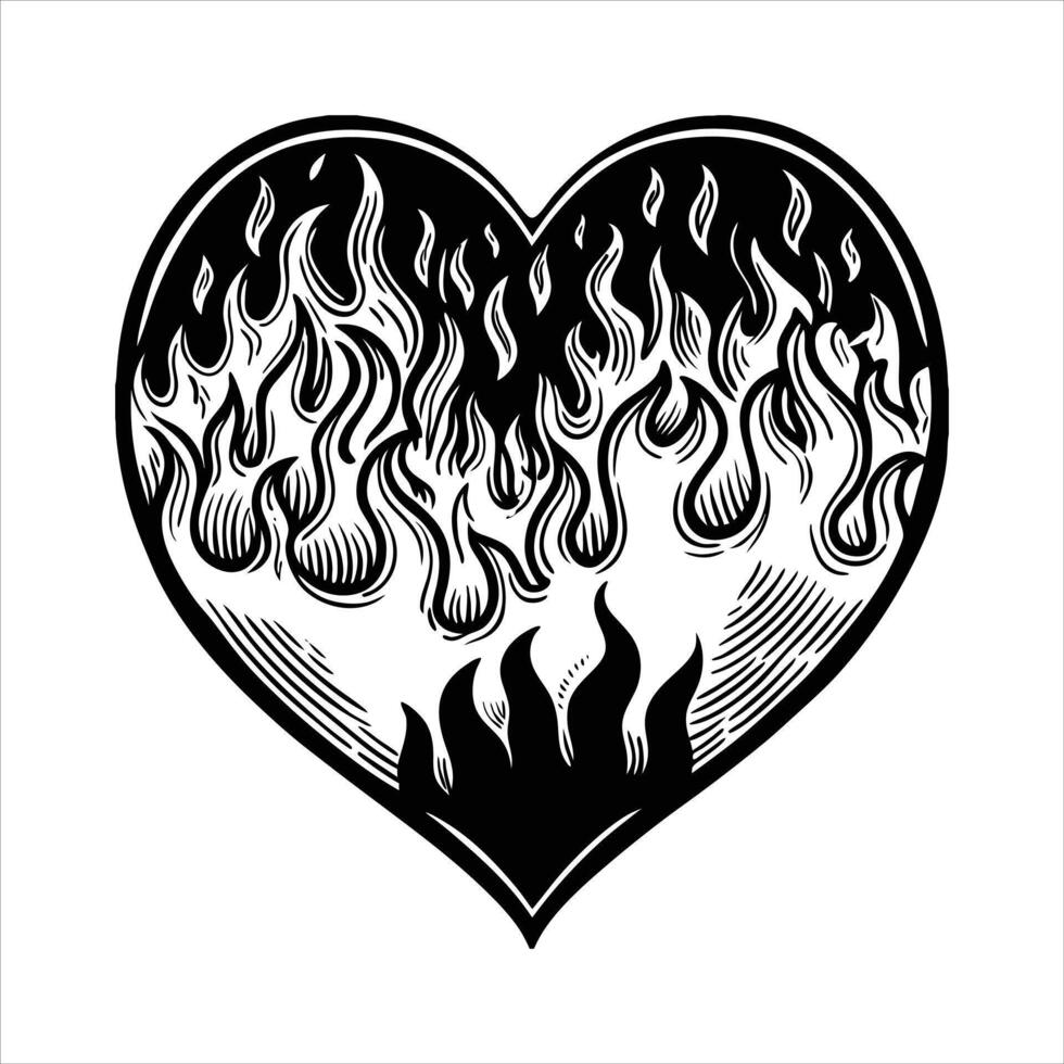 Heart flame element creative design. vector