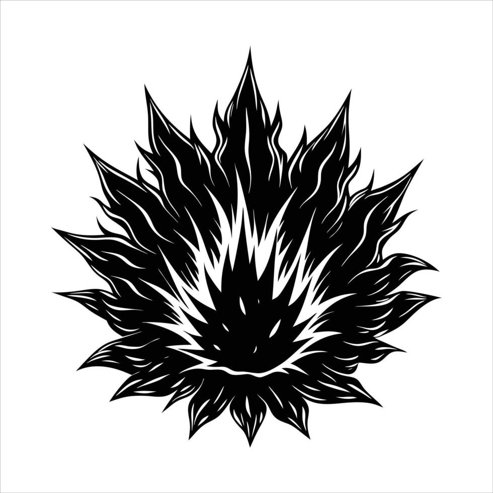 Fire frame The flame burns for a while vector