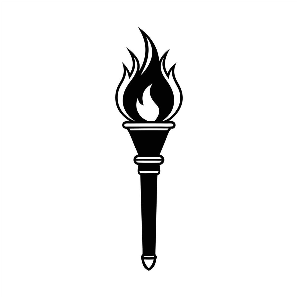 Torch icon isolated on white background. vector