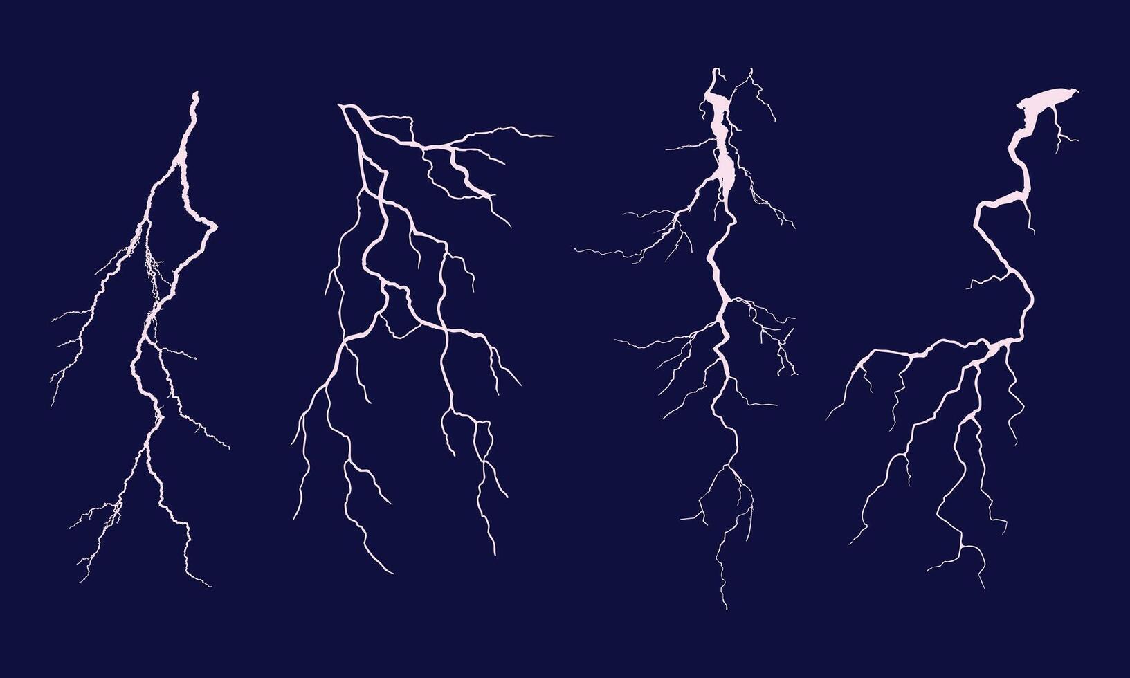 Collection of different lightning illustration vector