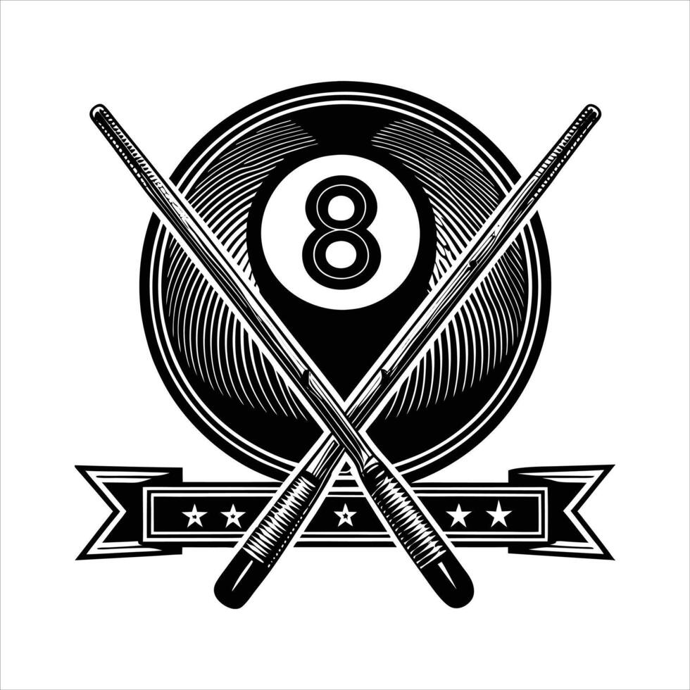 Billiard logo design template. vector