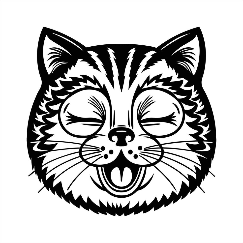 Cat head drawing . vector