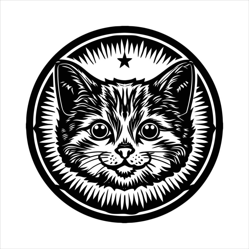 Cute cat head vector