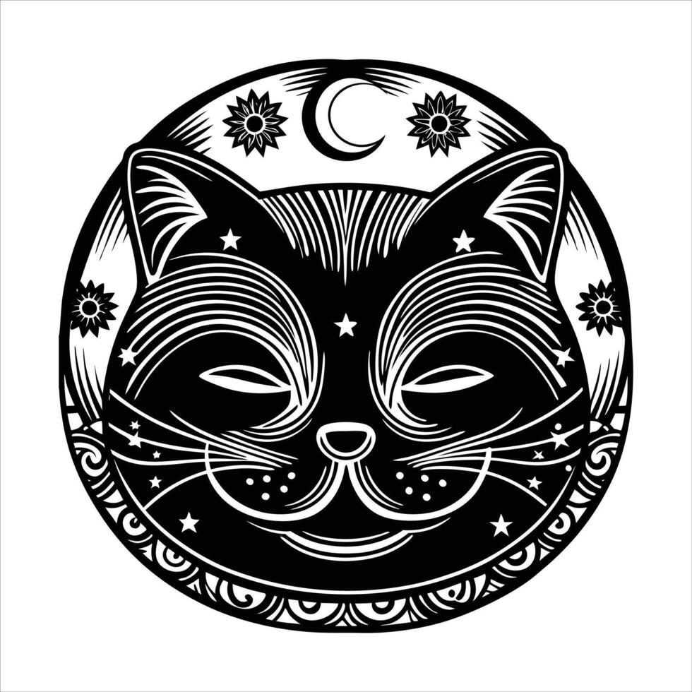 Sleeping cat Cute cartoon character vector