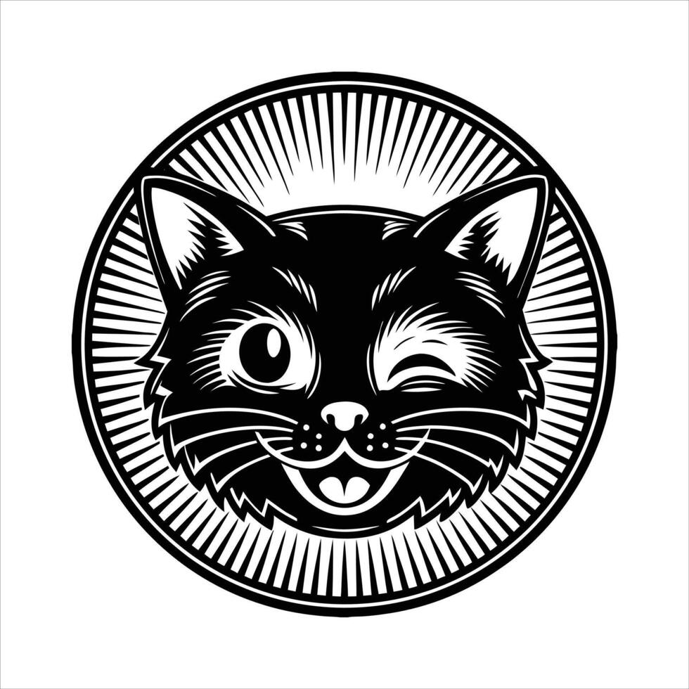 Sleek British Shorthair stencil captures feline elegance vector
