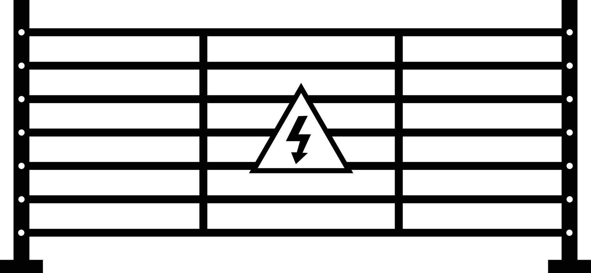 Electric fence icon. Electric fence icon with high voltage sign. Electric fencing symbol. flat style. vector