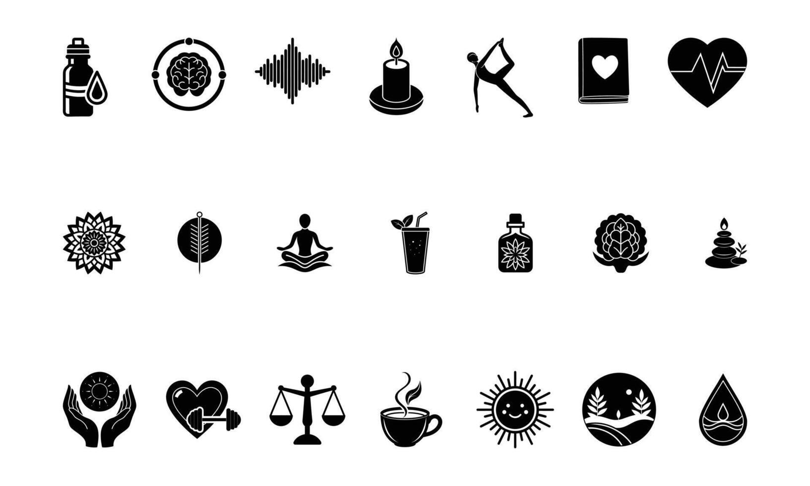 Modern Wellness Icon Set for Holistic Health vector