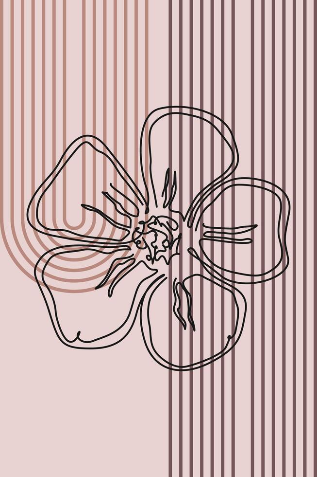 Abstract Floral Beige Botanical Art Background vector