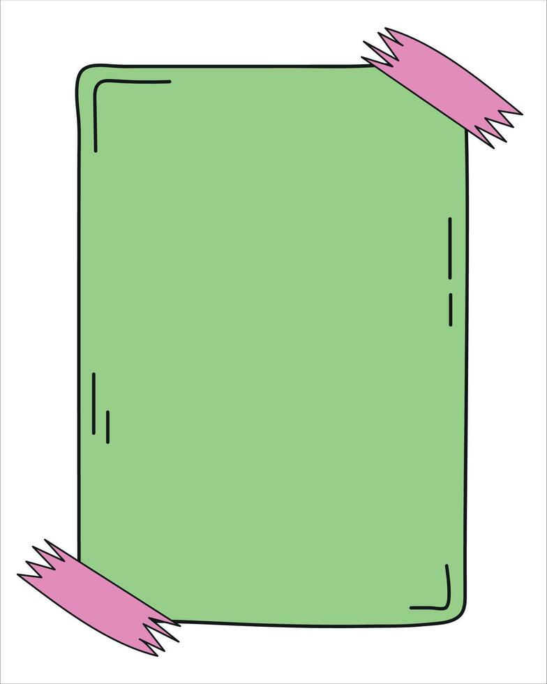 Green frame for text, doodle illustration, line illustration vector