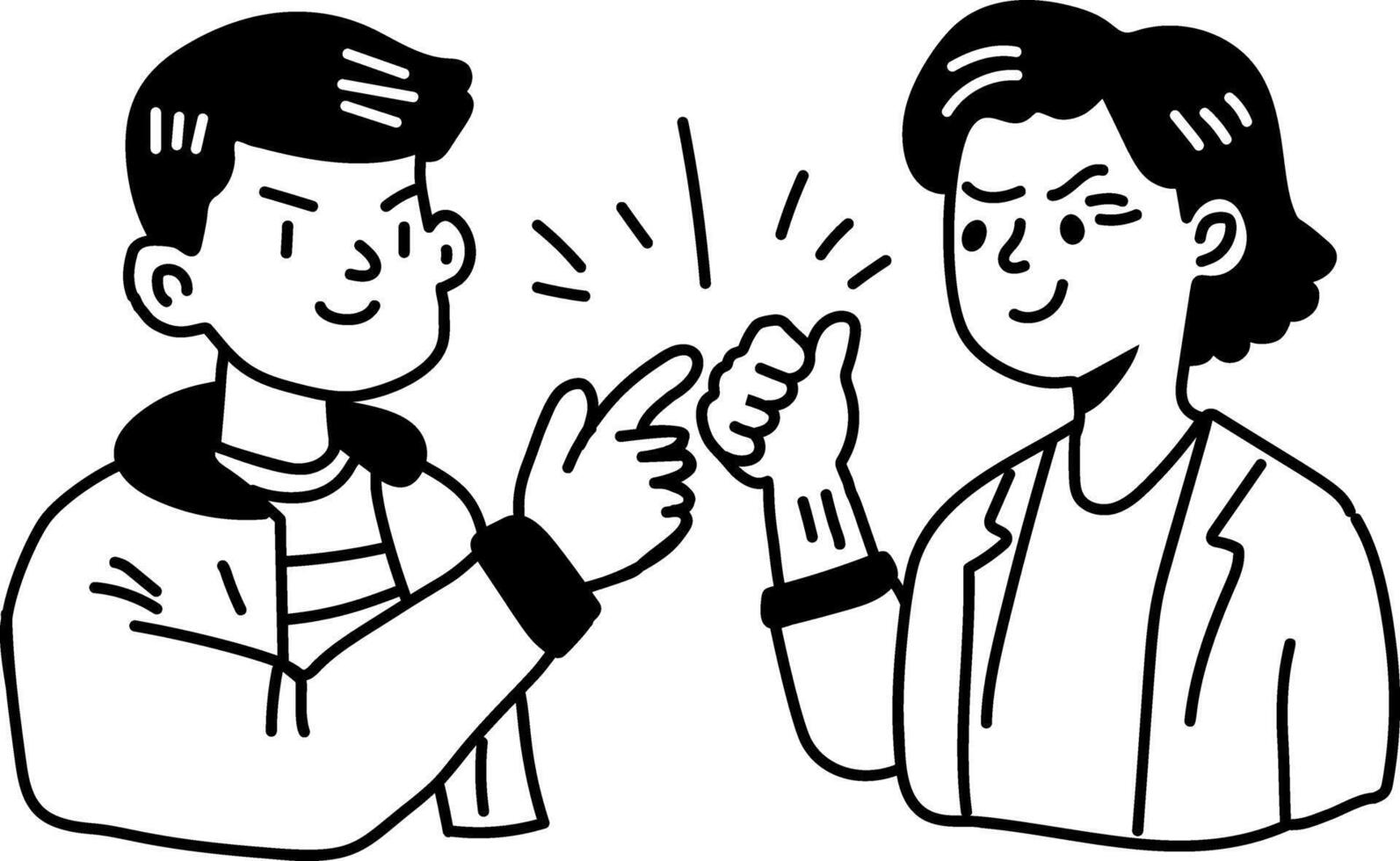 A glyph sticker of guy friends vector