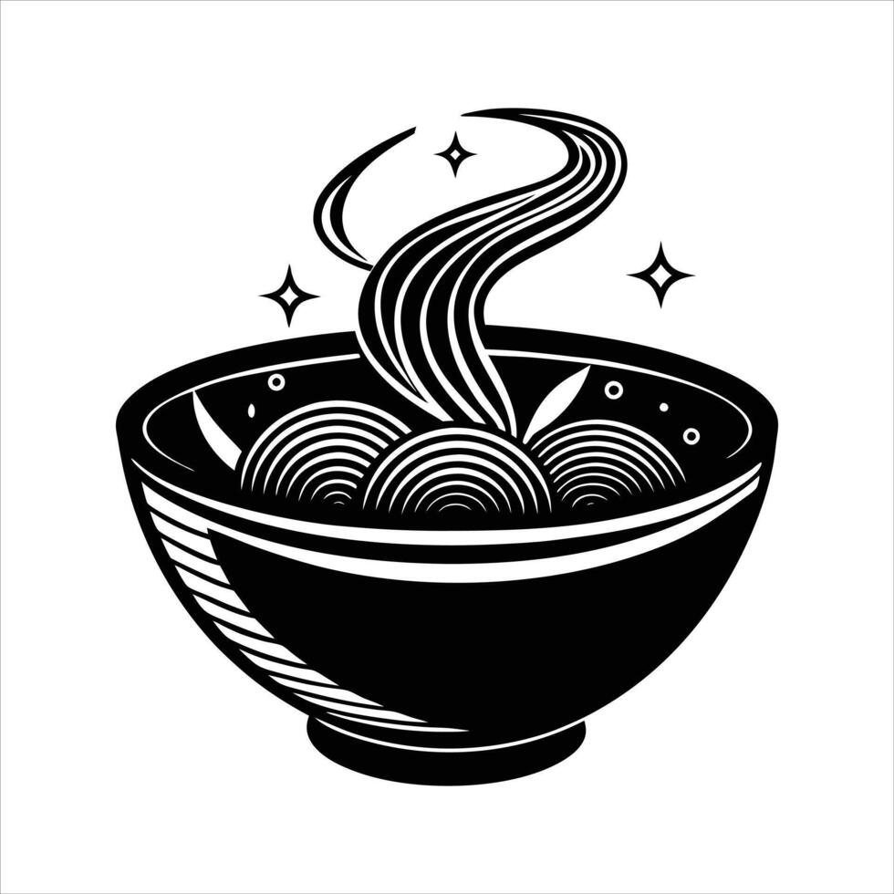 Noodle icon silhouette art and . vector