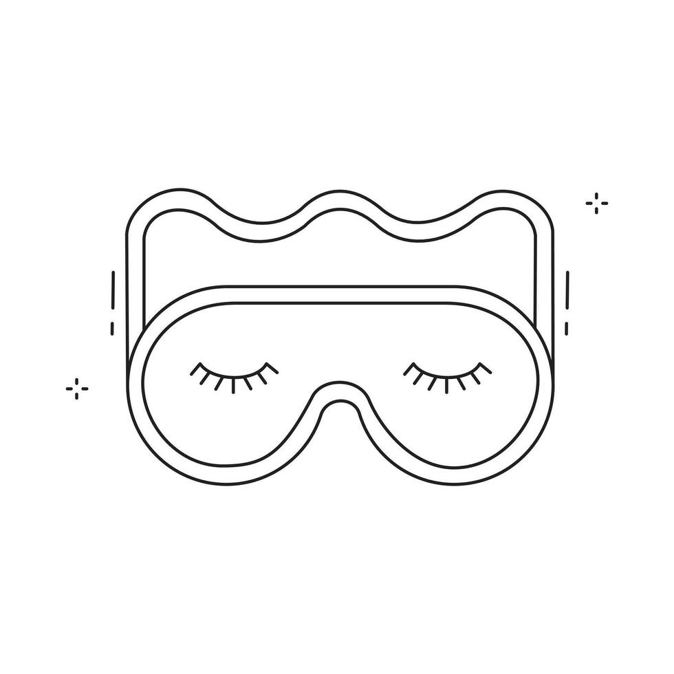 Night Mask Comfortable Sleep Accessory Icon Design with Editable Stroke vector