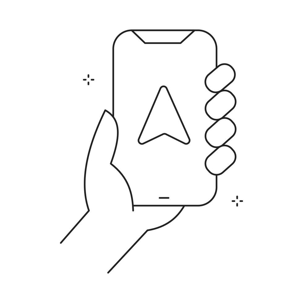 Smartphone Travel Navigation System Icon Design vector