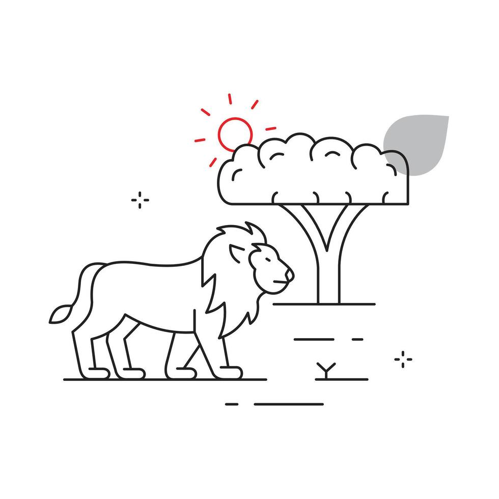 Safari Lion Silhouette Icon Design vector