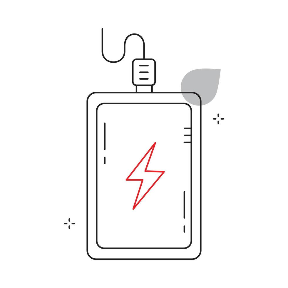 Portable Charger with USB Port Icon Design vector
