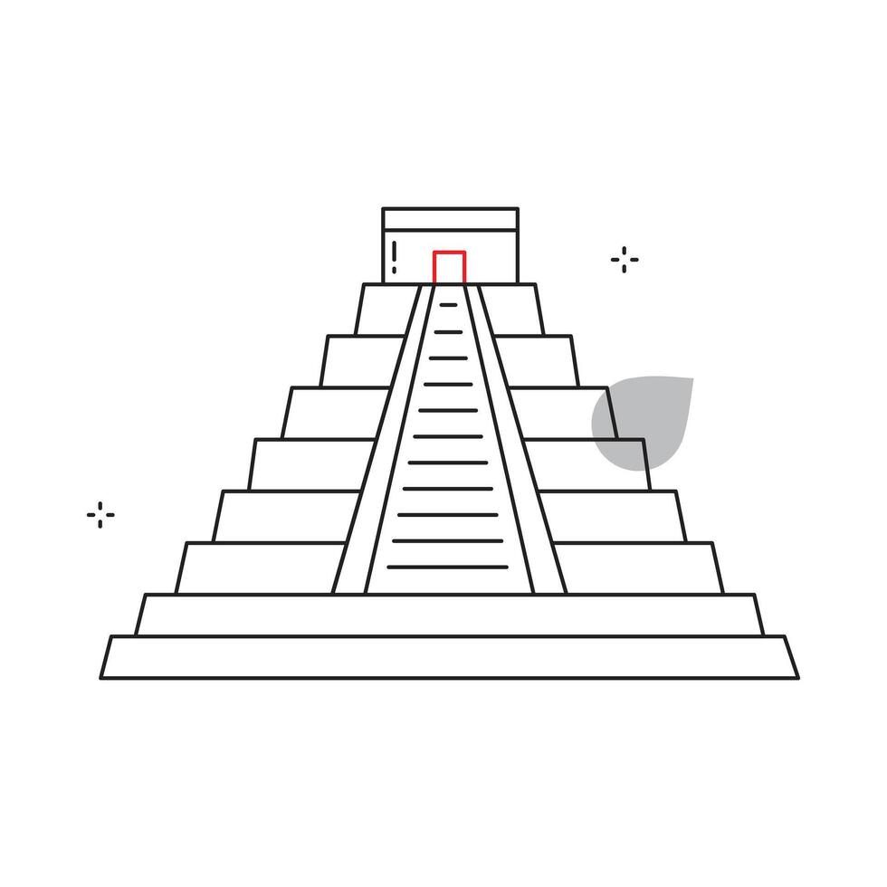 Chichen Itza World Wonder Icon Design vector