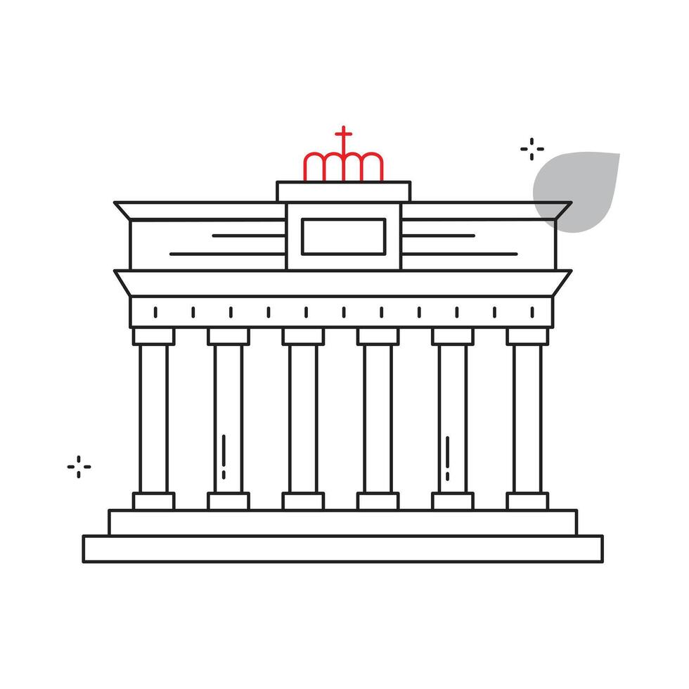 Brandenburg Gate World Heritage Icon Design vector