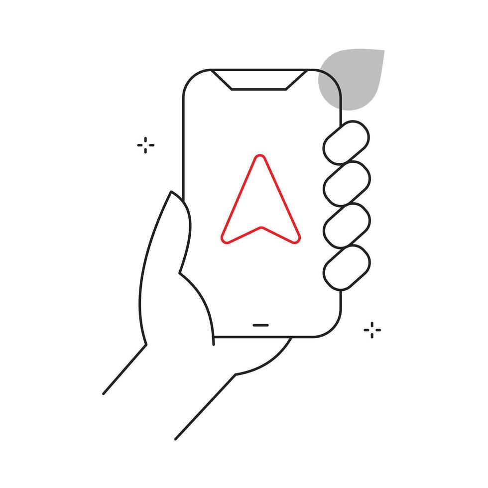 Digital Phone Navigation Map Icon Design vector