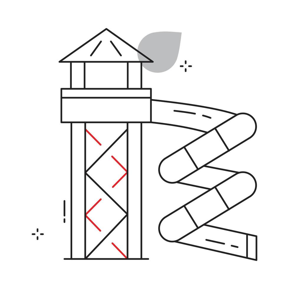 Vacation Water Slide Icon Design vector