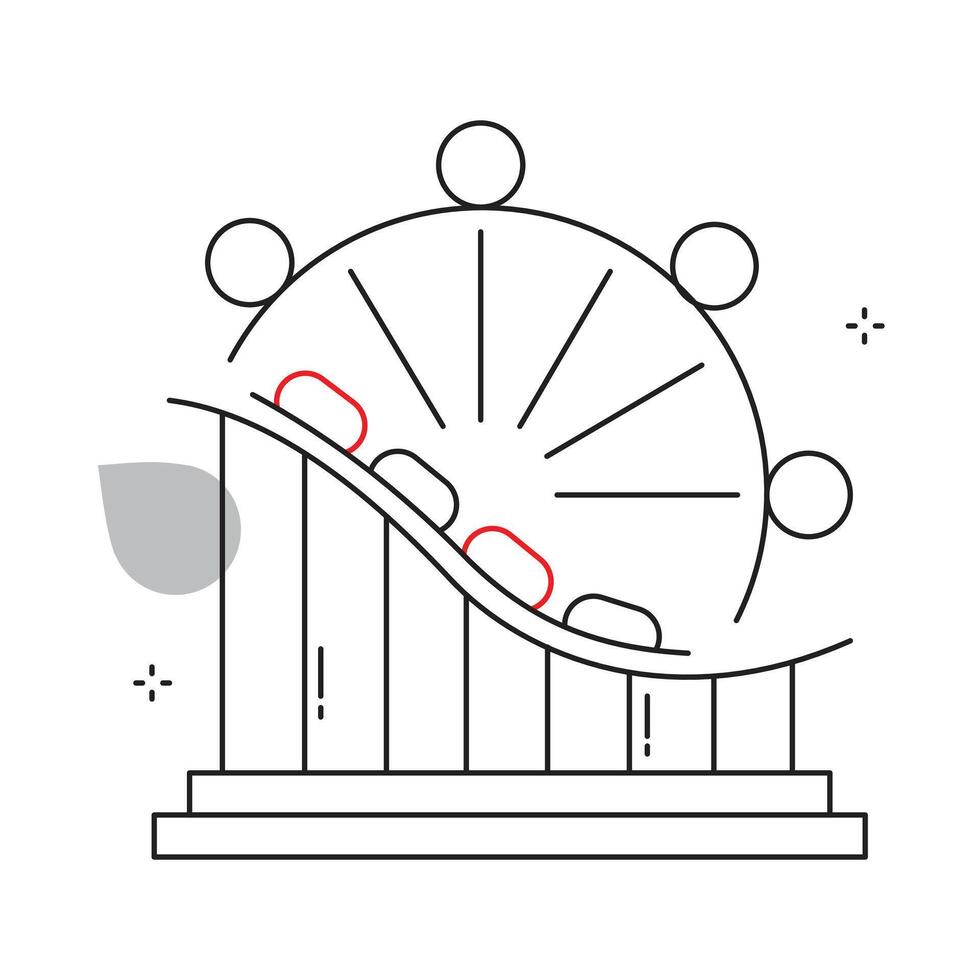 Theme Park Amusement Rides Icon Design vector