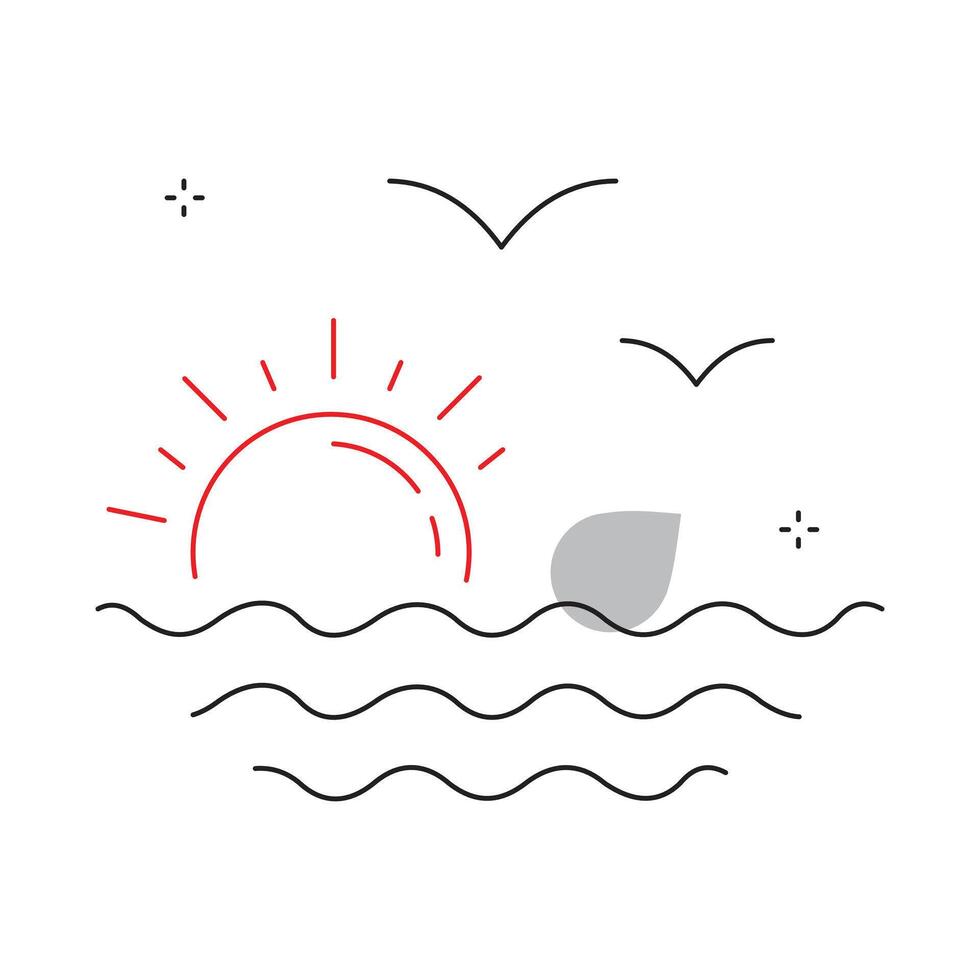 Evening Sunset Twilight Icon Design vector