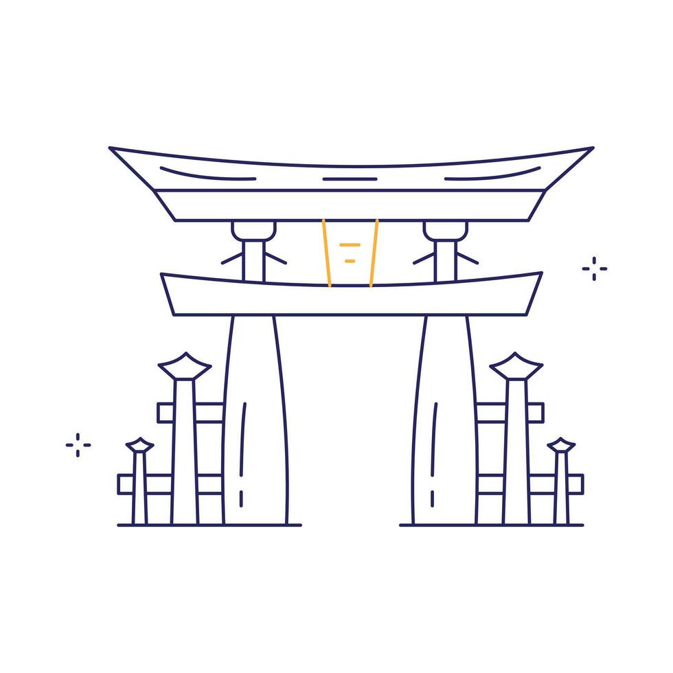 Tori Gate Spiritual Symbol Icon Design vector