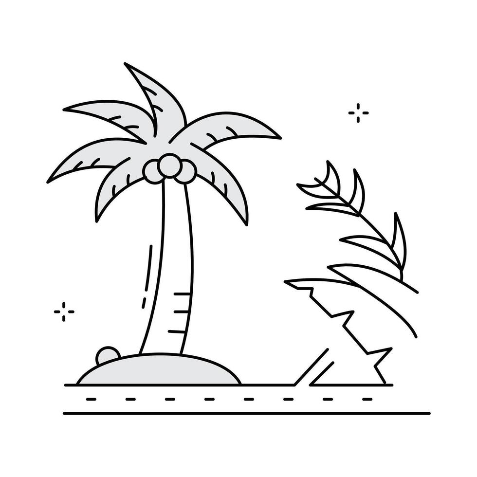 Tropical Beach Resort Palm Tree Icon Design vector