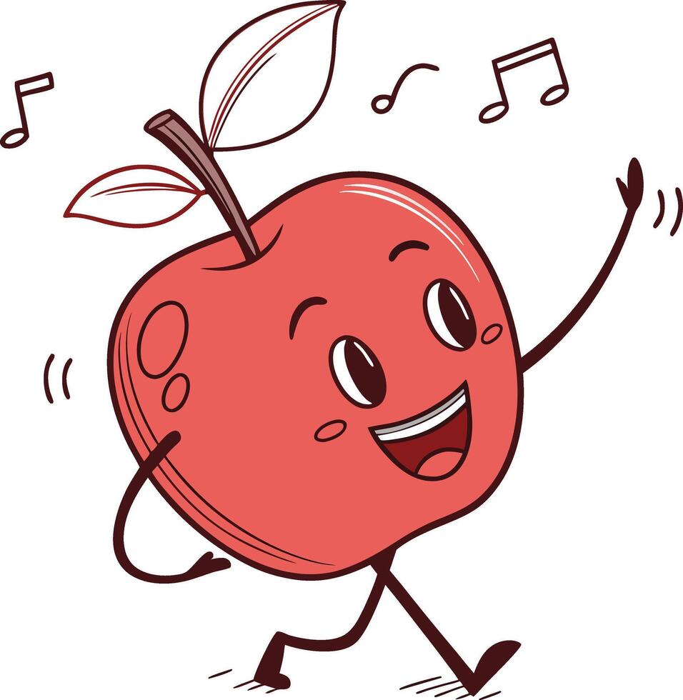 Apple dance and sing vector