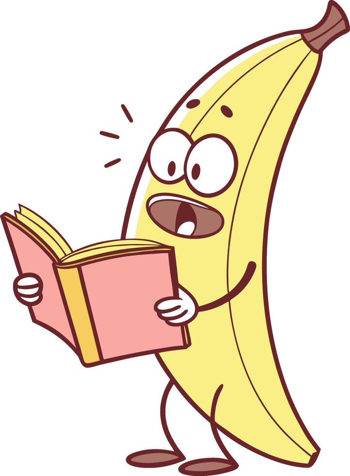 Banana reading a book vector