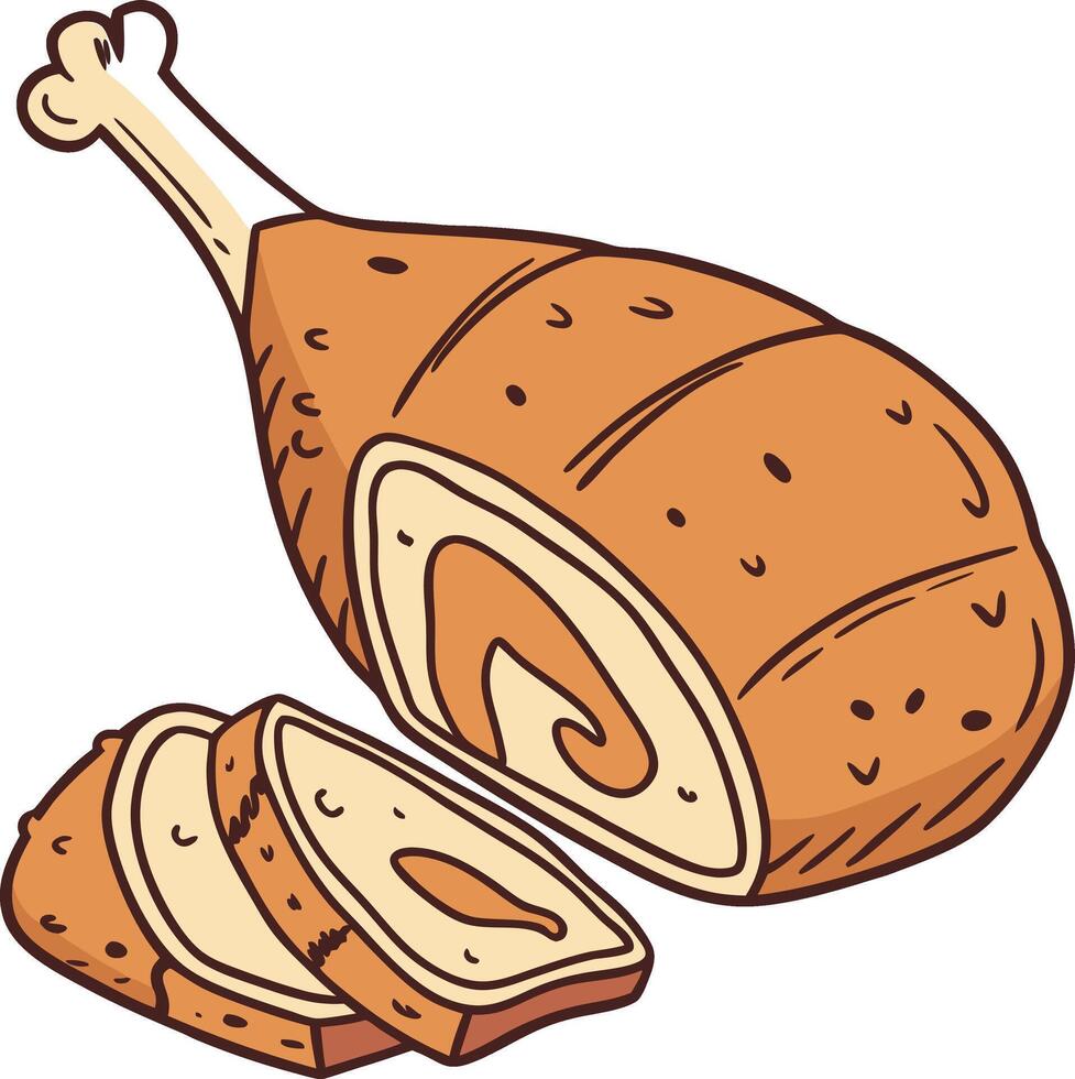Roasted Chicken Leg vector